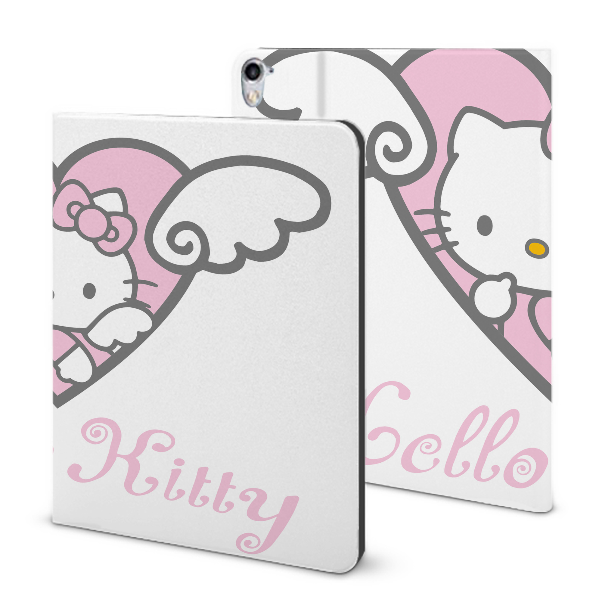 （画像用） Hello Kitty ハローキティ IPad ケース ブック型 PUレザー TPU 耐衝撃 軽量 薄型 ペン収納なし 全面保護 IPad 各モデル対応